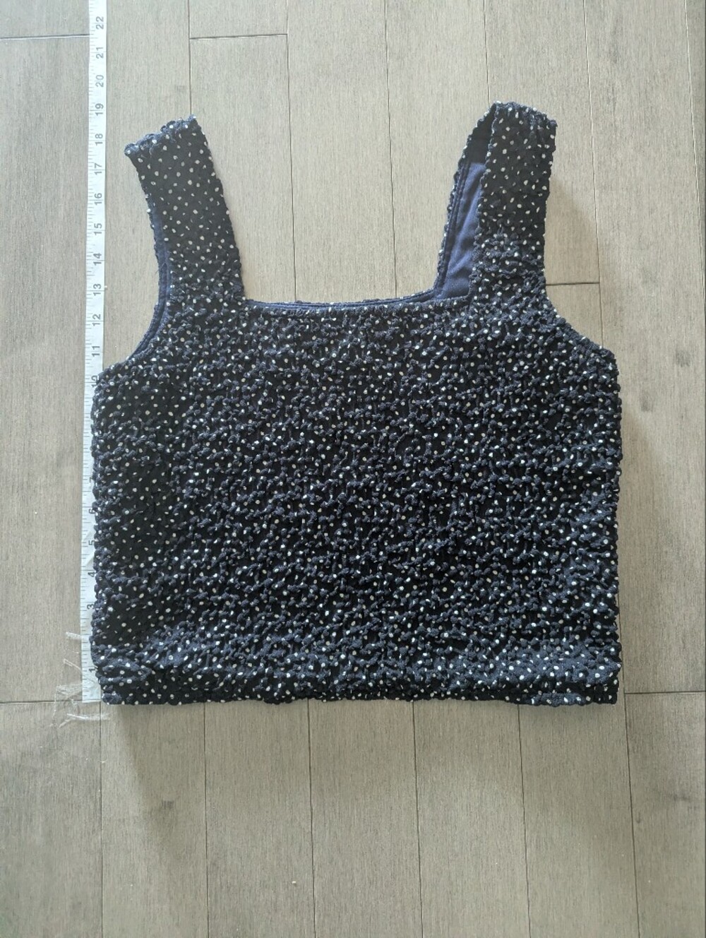 Joseph Ribkoff Black Ruched Polka Dot Square-Neck Tank Corset Style Medium